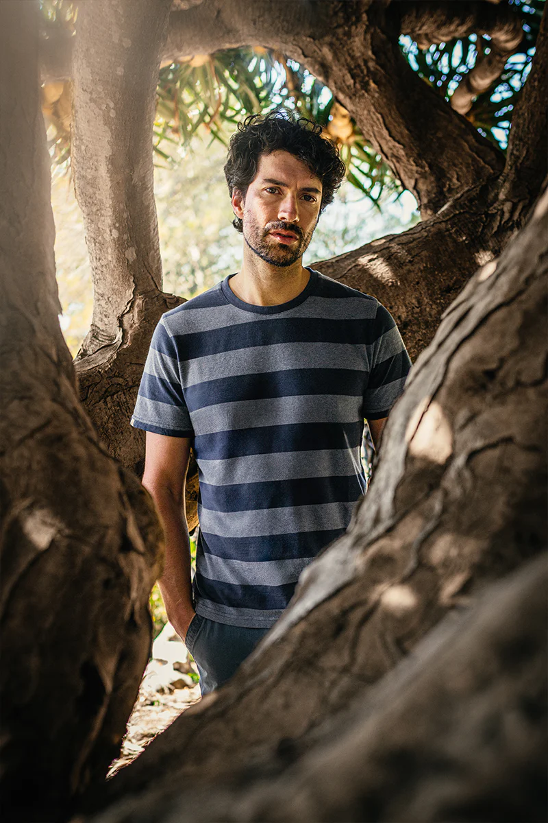 &SONS Papillon T-Shirt Navy Stripe - Image 5