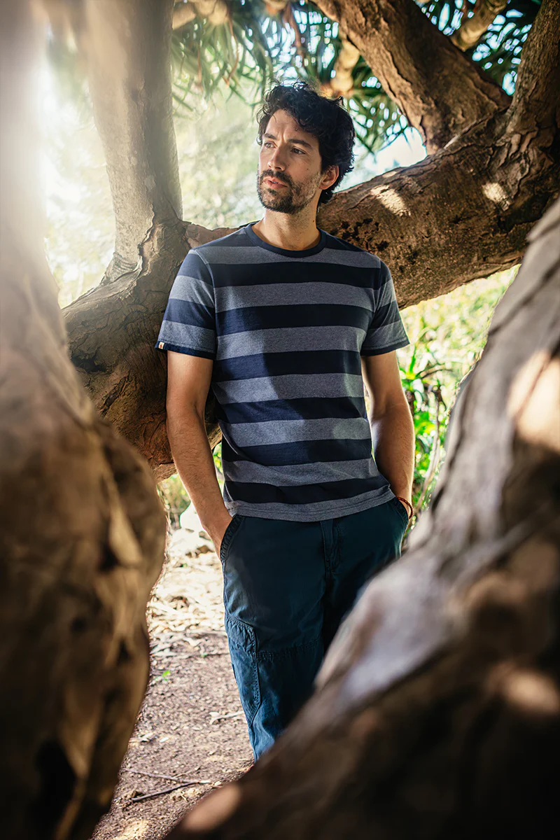 &SONS Papillon T-Shirt Navy Stripe - Image 6