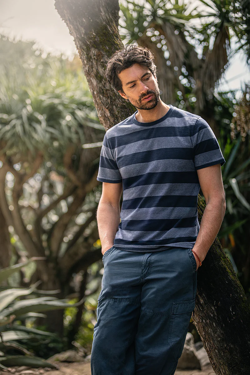 &SONS Papillon T-Shirt Navy Stripe - Image 7