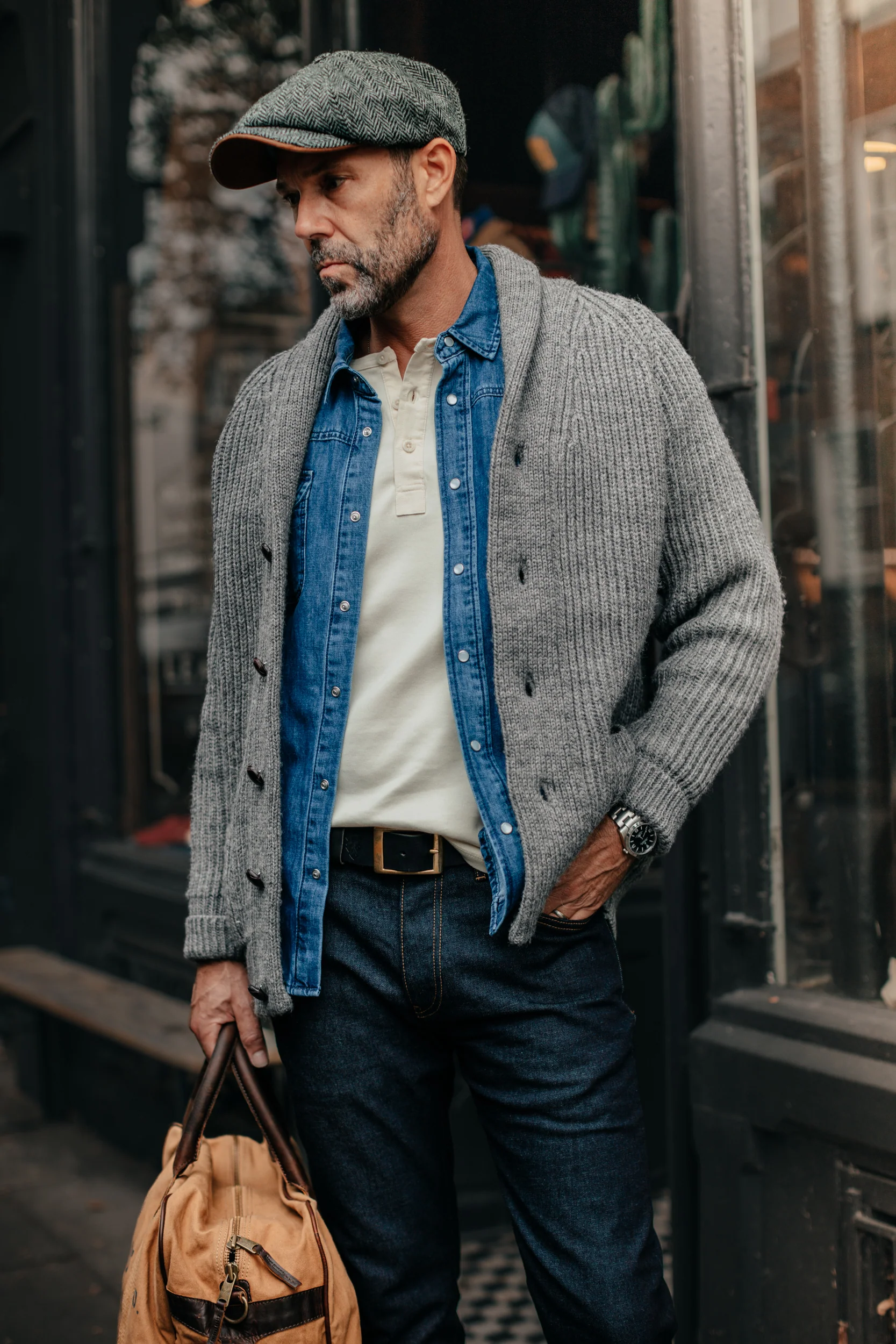 Pioneer British Wool Cardigan Grey - Image 4