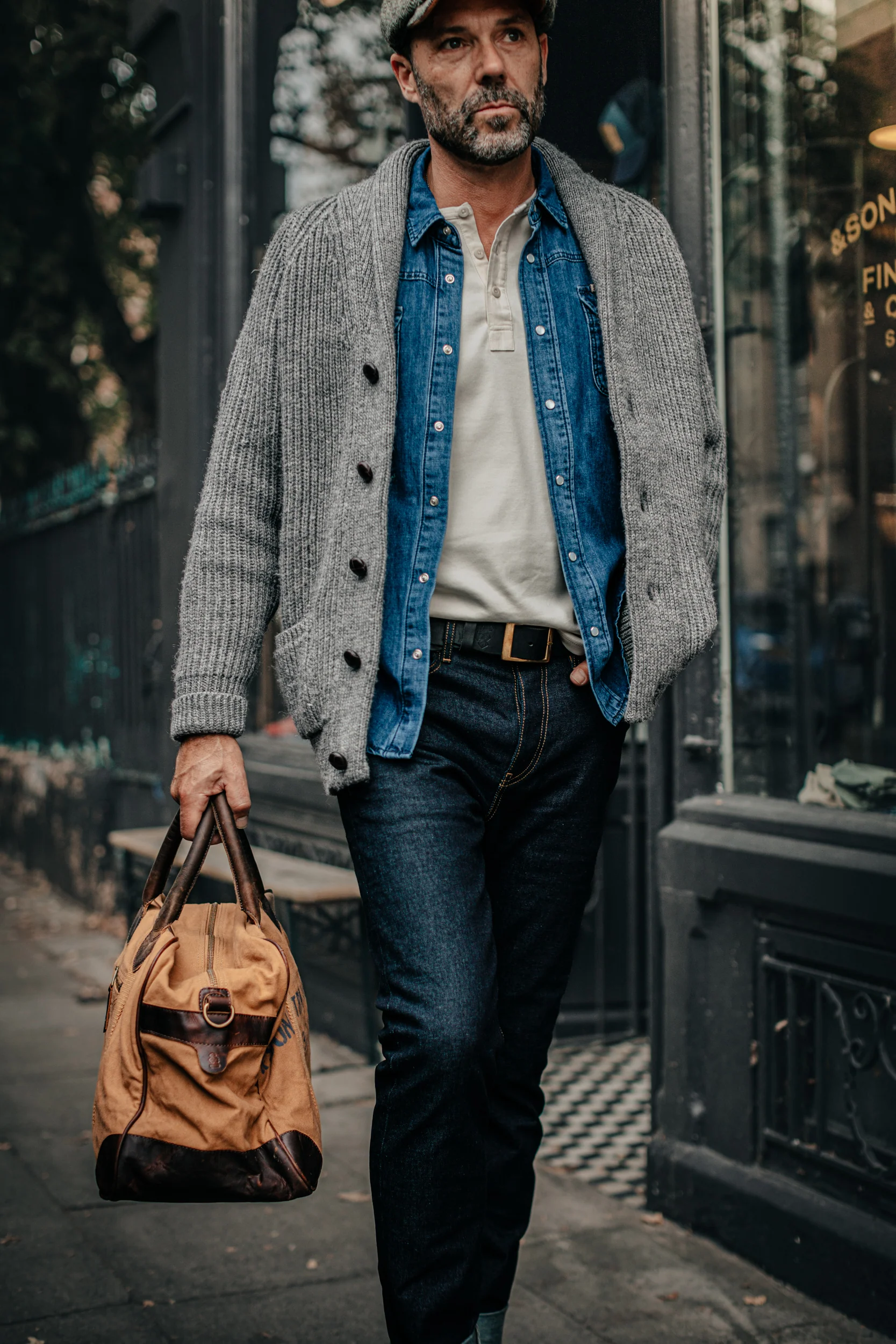 Pioneer British Wool Cardigan Grey - Image 7