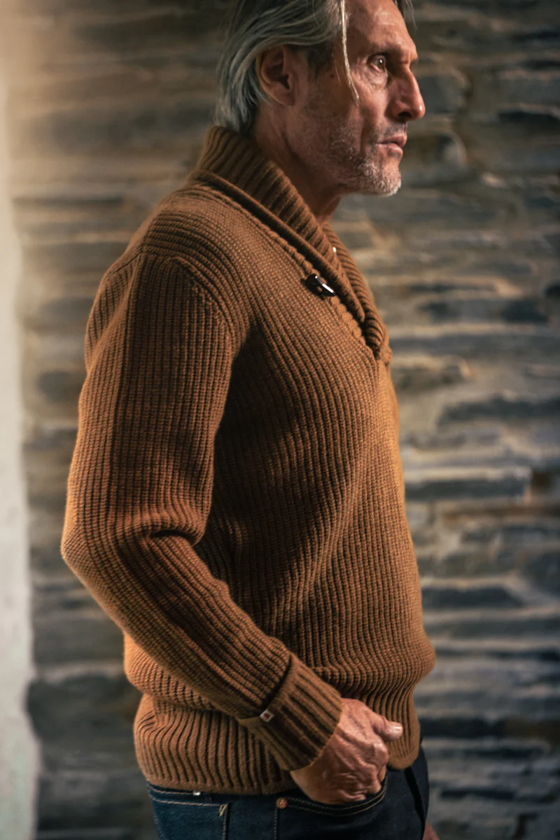 &SONS Port Shawl Collar Jumper Dune - Image 3