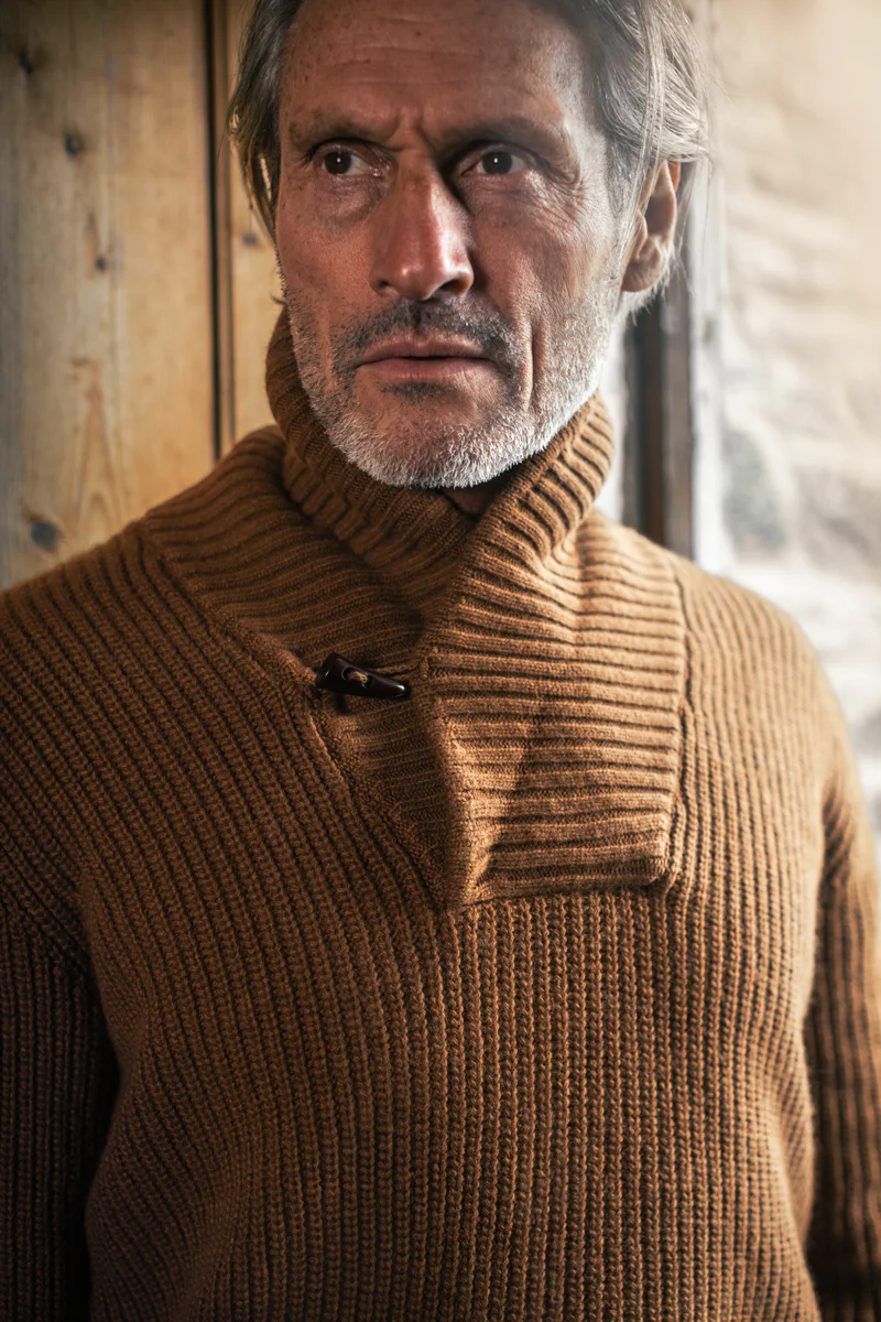 &SONS Port Shawl Collar Jumper Dune - Image 4