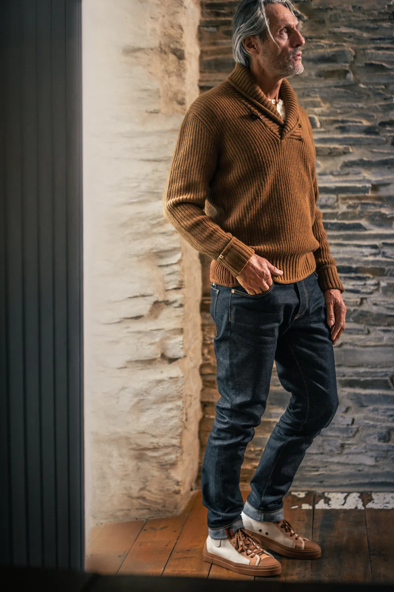 &SONS Port Shawl Collar Jumper Dune - Image 5