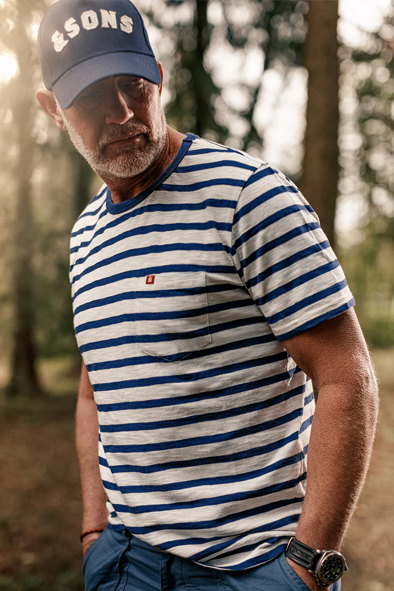 Breton Striped T Shirt Blue - Image 3