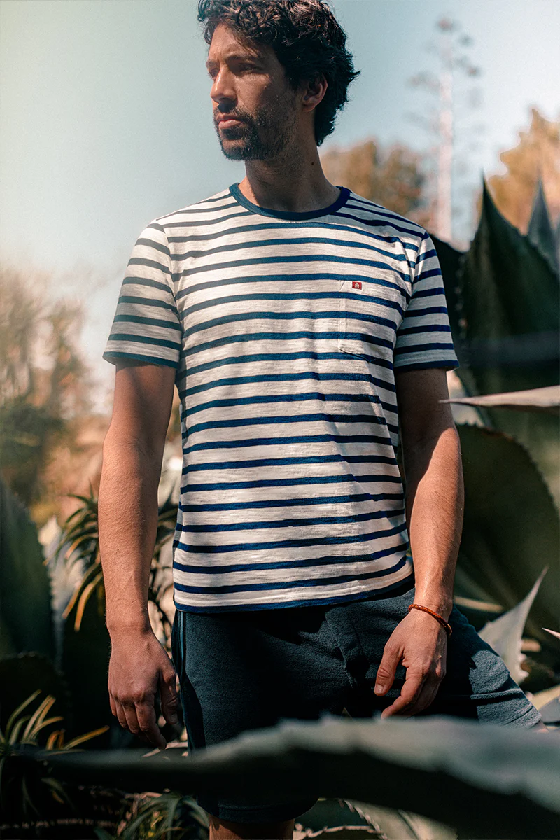 Breton Striped T Shirt Blue - Image 5