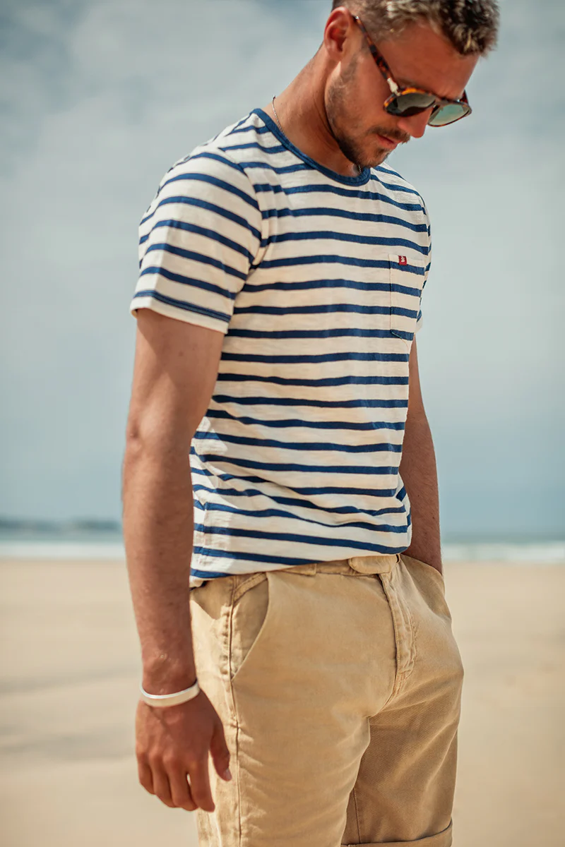Breton Striped T Shirt Blue - Image 9