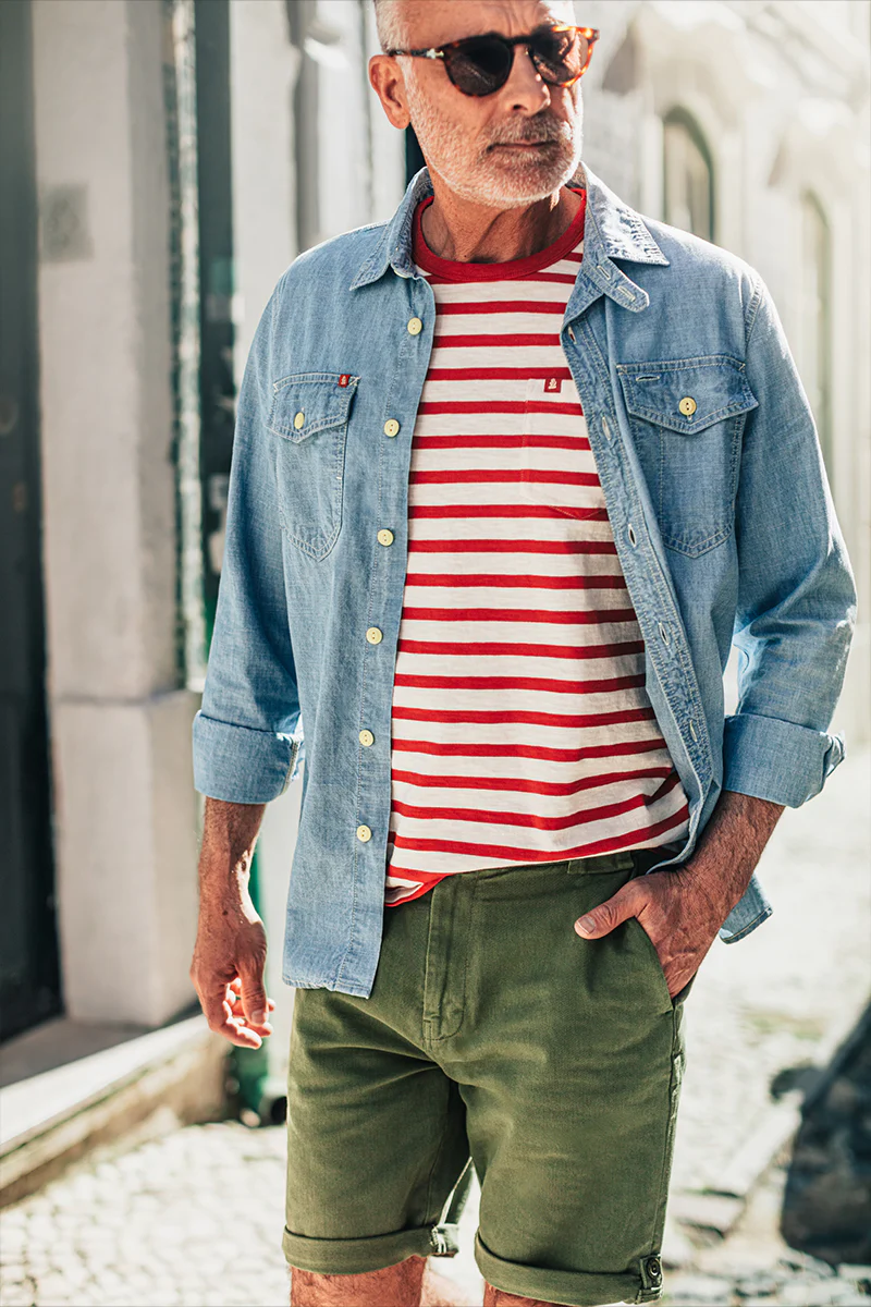 Breton Striped T Shirt Red - Image 4