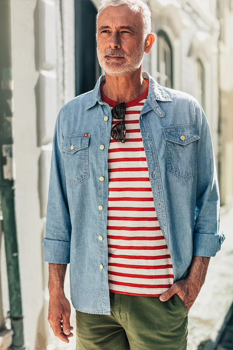 Breton Striped T Shirt Red - Image 5