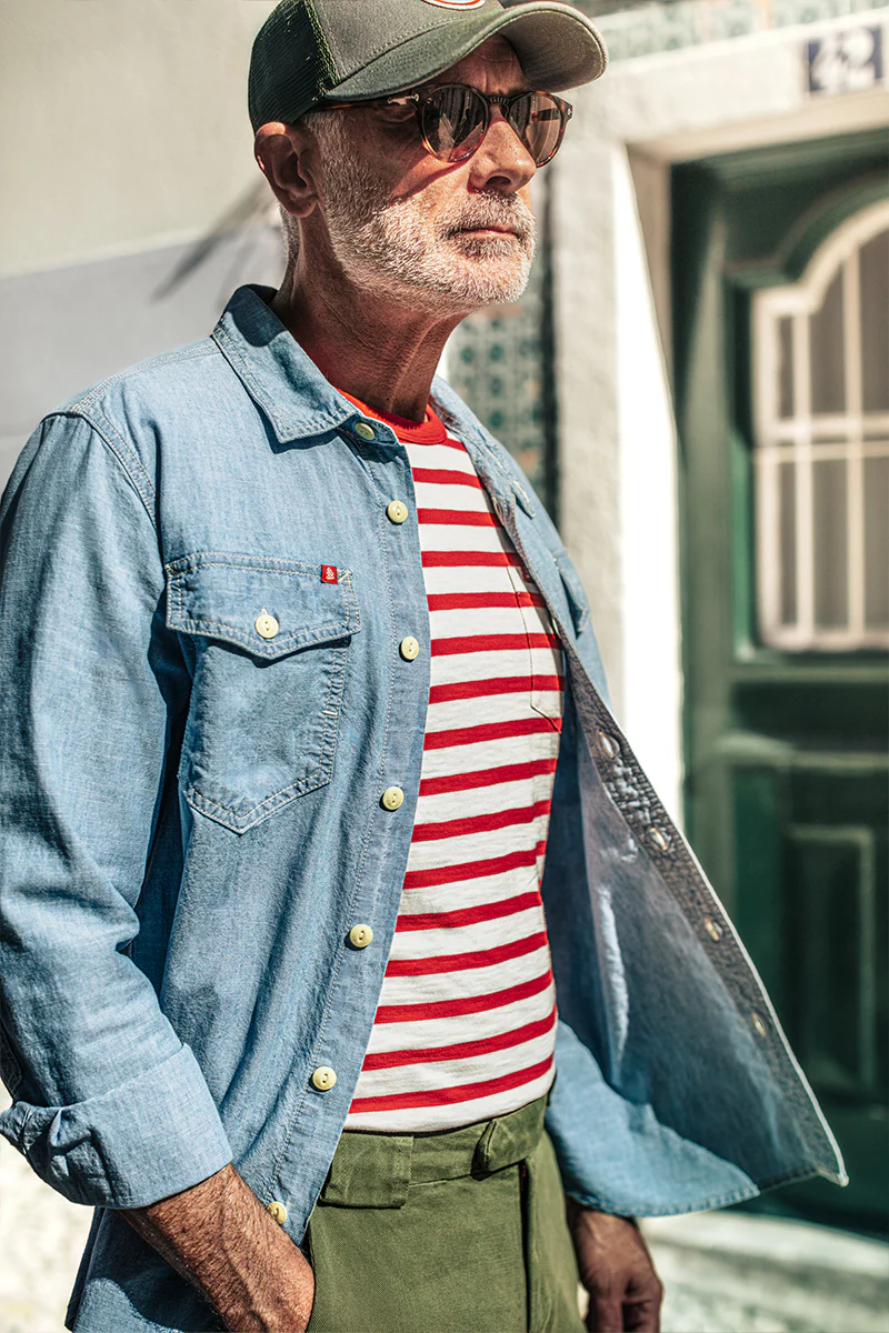 Breton Striped T Shirt Red - Image 6