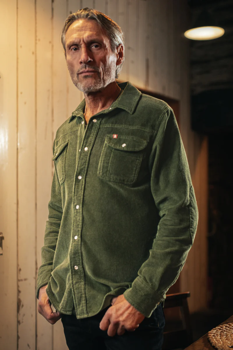 &SONS Sunday Shirt Corduroy Army Green - Image 4