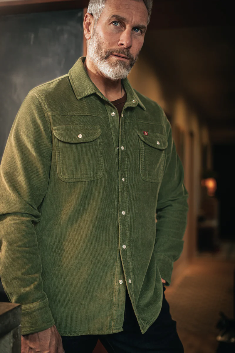 &SONS Sunday Shirt Corduroy Army Green - Image 7