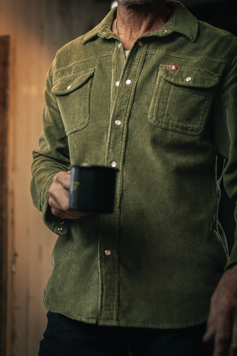 &SONS Sunday Shirt Corduroy Army Green - Image 9