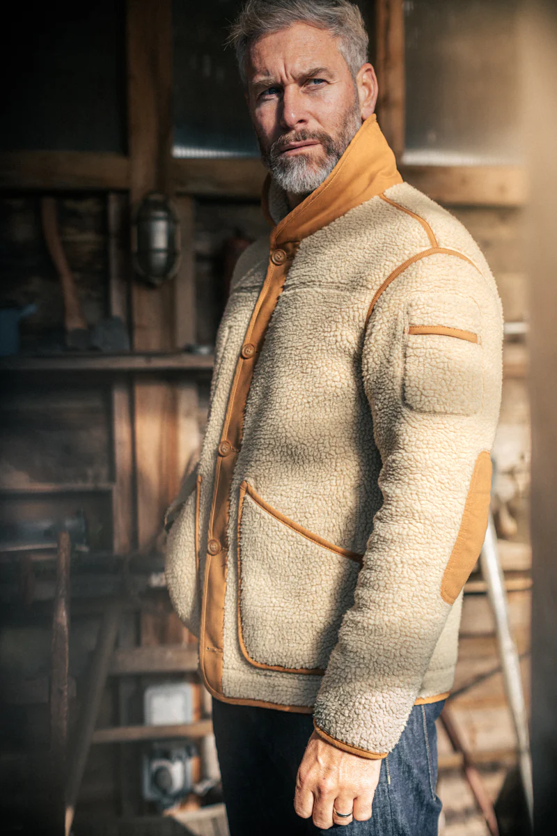 &SONS Takin Fleece Jacket Natural - Image 12