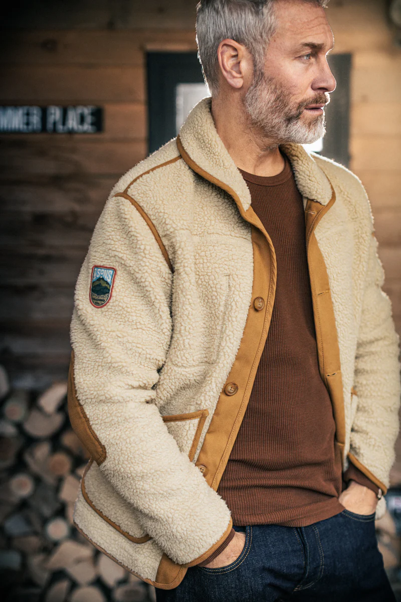 &SONS Takin Fleece Jacket Natural - Image 3