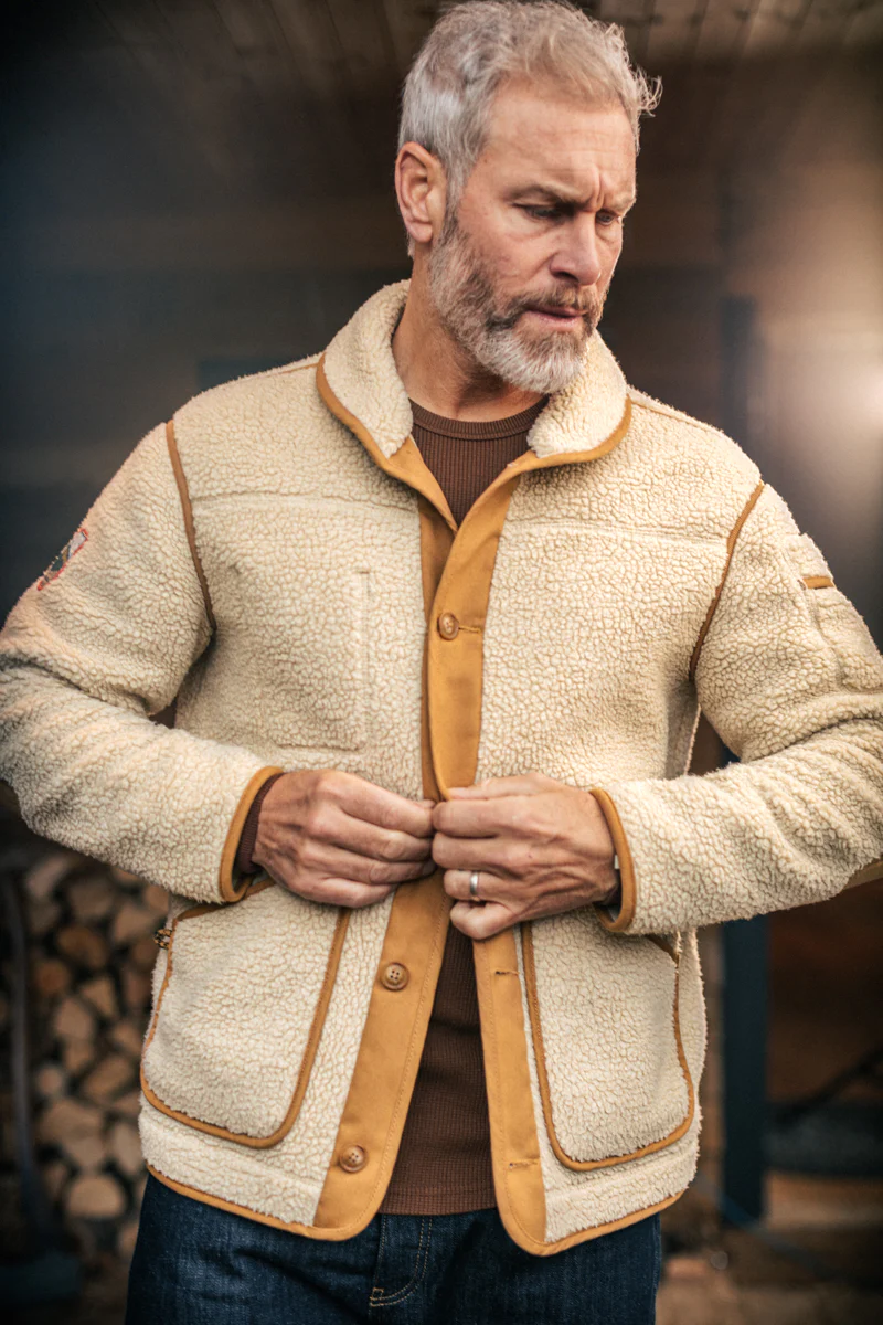 &SONS Takin Fleece Jacket Natural - Image 4