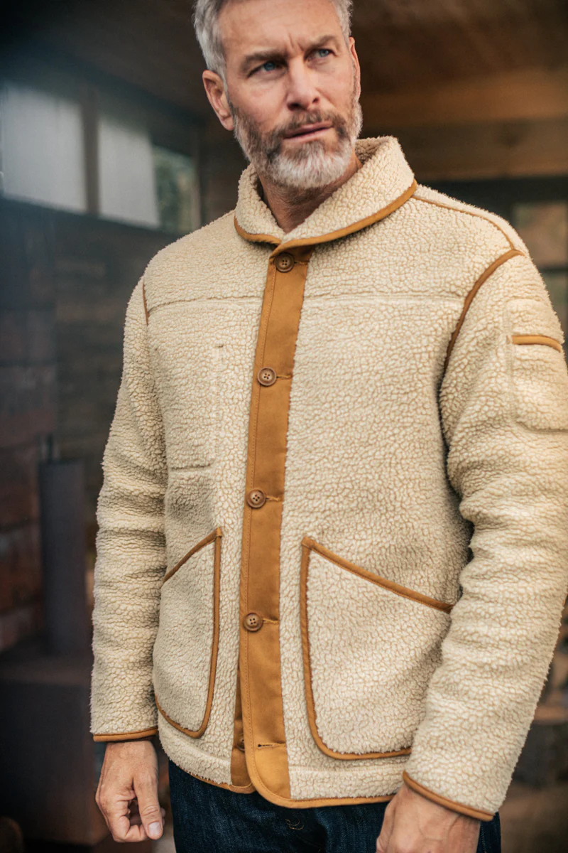&SONS Takin Fleece Jacket Natural - Image 7