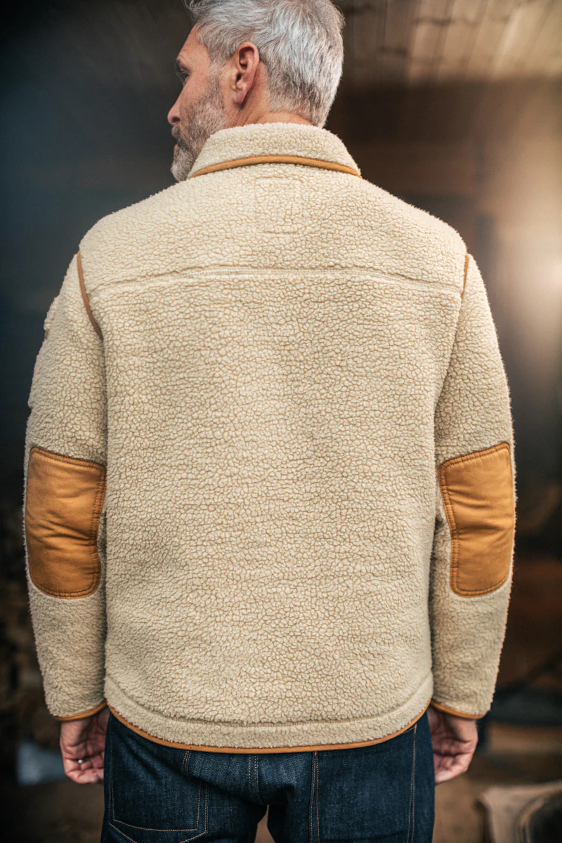 &SONS Takin Fleece Jacket Natural - Image 8