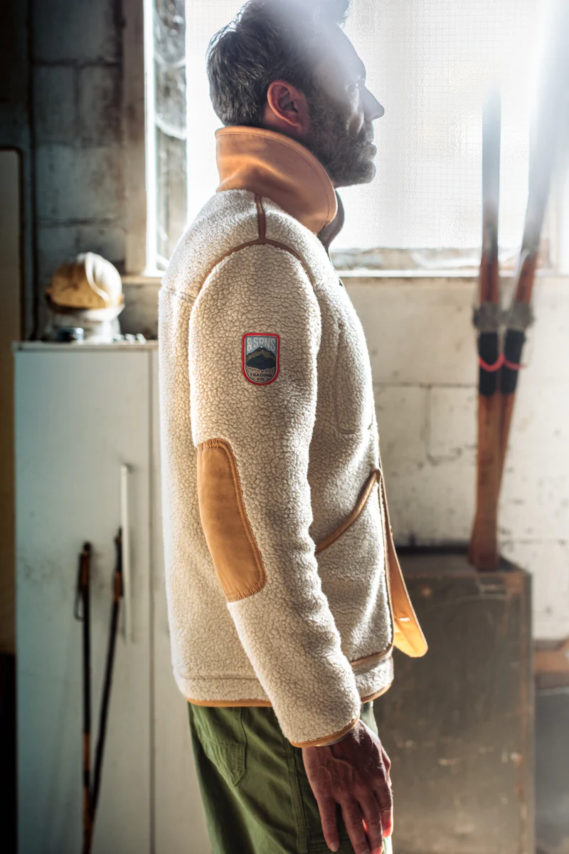 &SONS Takin Fleece Jacket Natural - Image 9