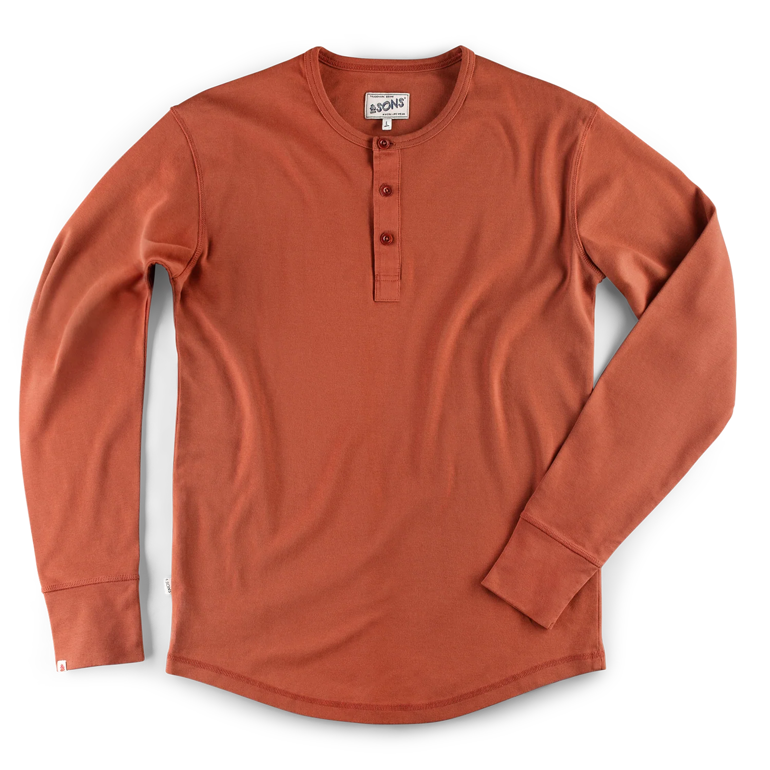 &SONS The New Elder Henley Shirt Auburn - Image 8