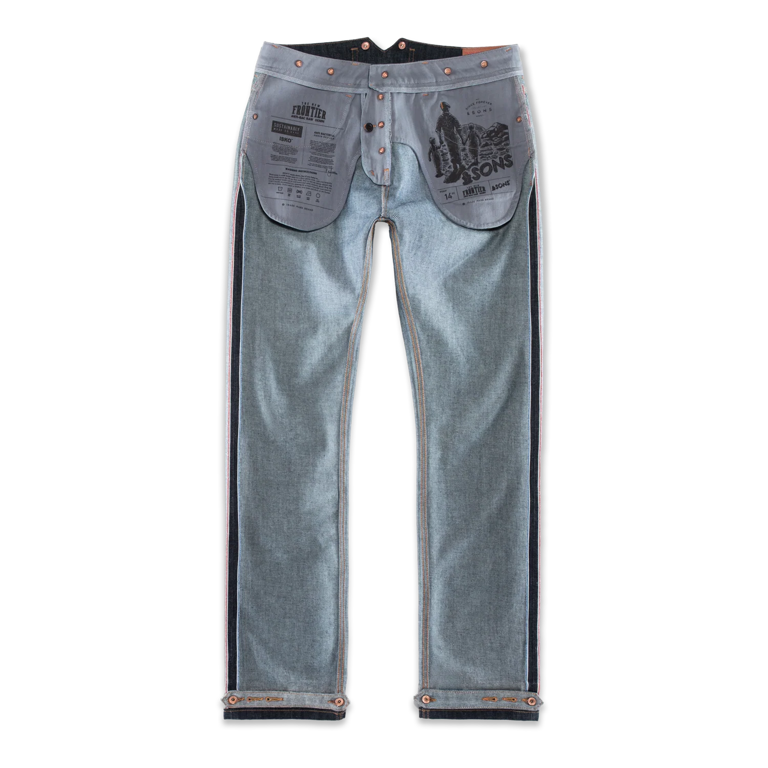 The New Frontier 14oz Selvedge Anti-bac Raw Denim Jeans - Image 9