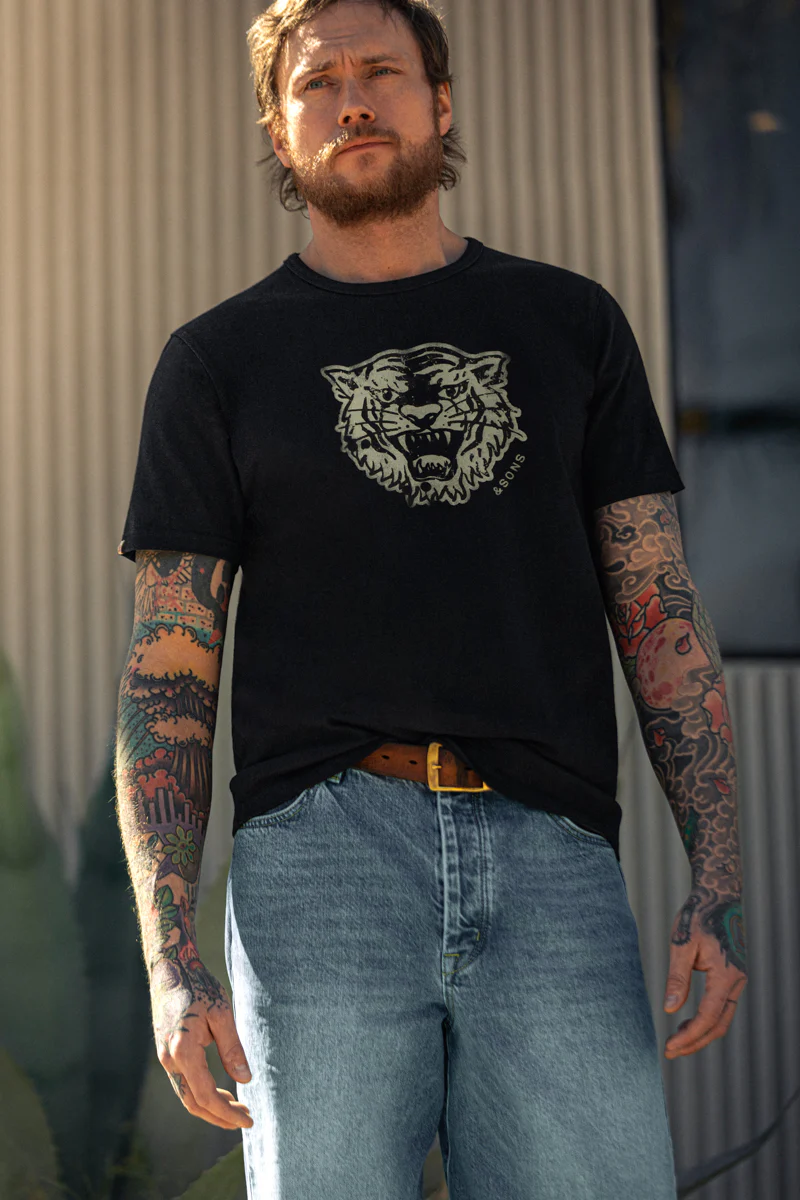 &SONS Tiger Head T-Shirt Black - Image 5