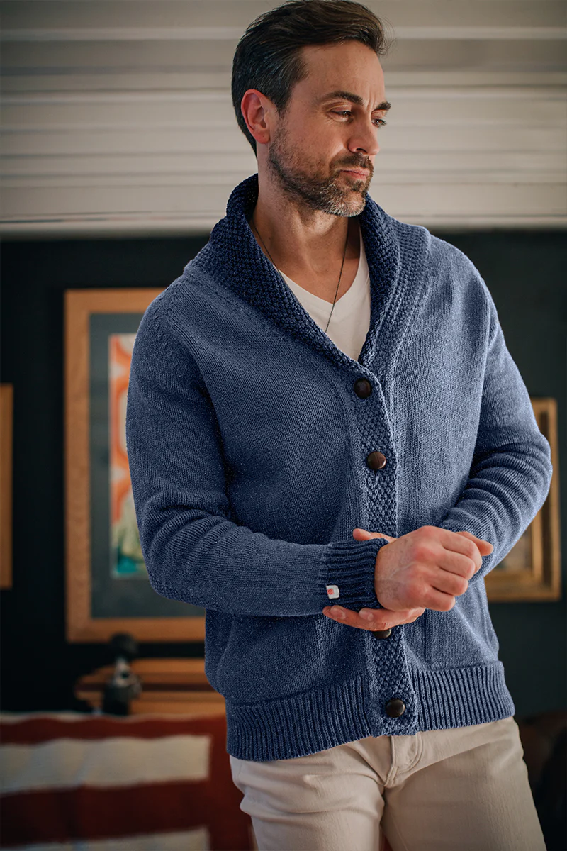 &SONS Turner Cardigan Indigo - Image 2