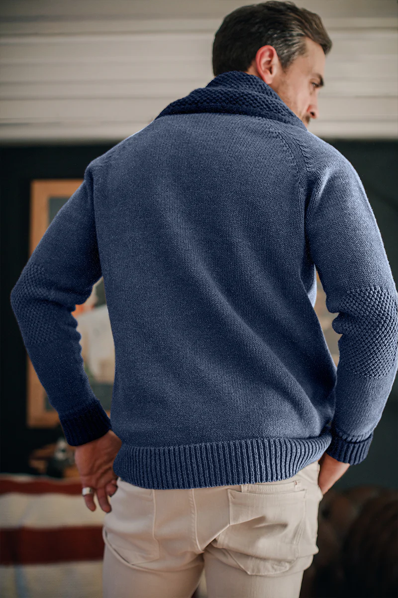 &SONS Turner Cardigan Indigo - Image 5