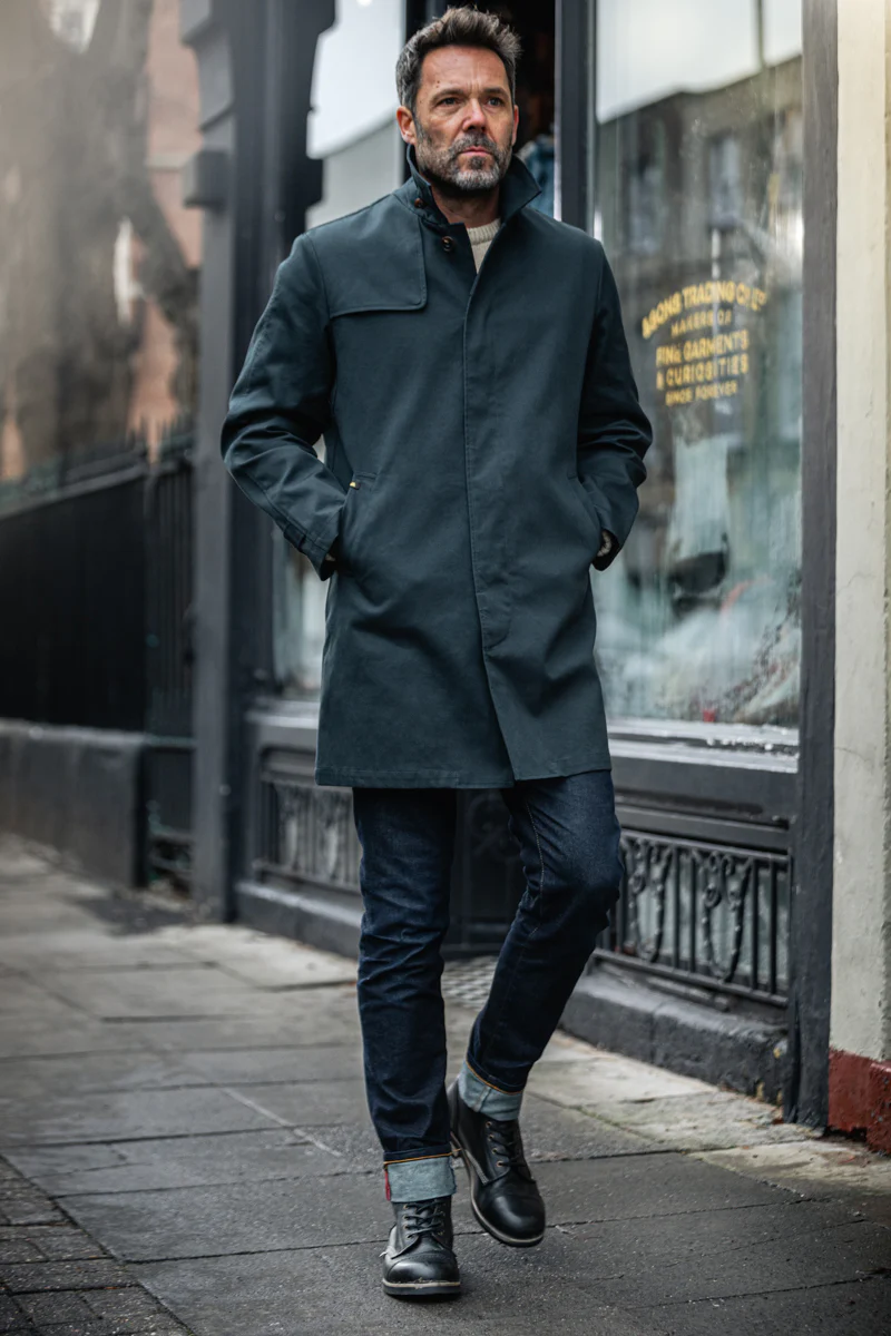 &SONS Woodward Raincoat Navy - Image 3