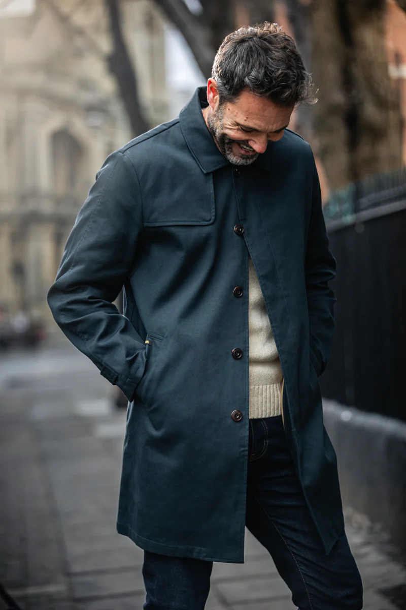 &SONS Woodward Raincoat Navy - Image 4