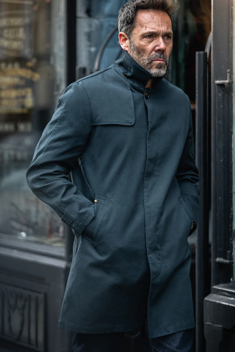 &SONS Woodward Raincoat Navy - Image 7
