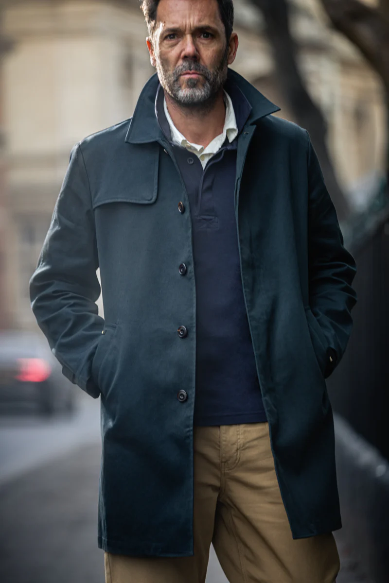 &SONS Woodward Raincoat Navy - Image 8