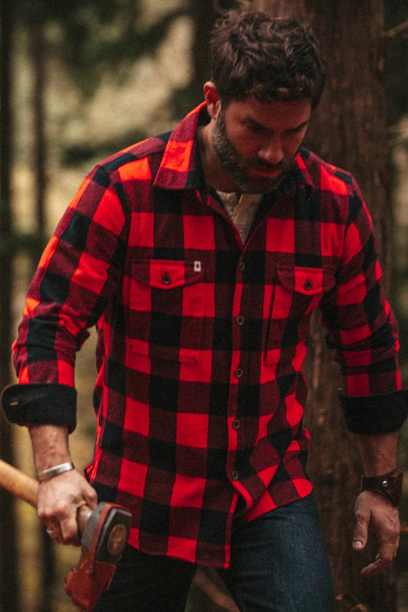 YUKON Flannel Field Shirt Red - Image 8
