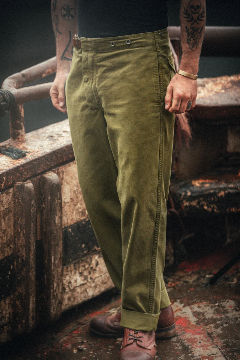 Station Trousers Olive Green - Image 3
