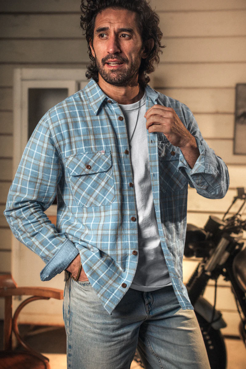 McQueen Stockman Shirt Blue Check - Image 3