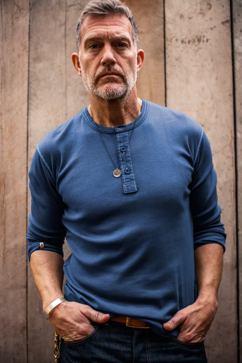 The New Elder Henley Shirt Indigo - Image 5