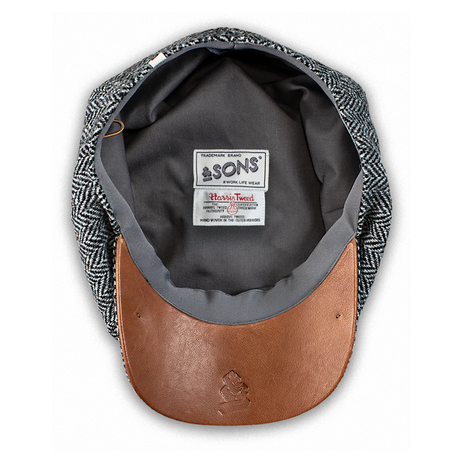 Thompson Baker Boy Hat- Grey Herringbone - Image 5