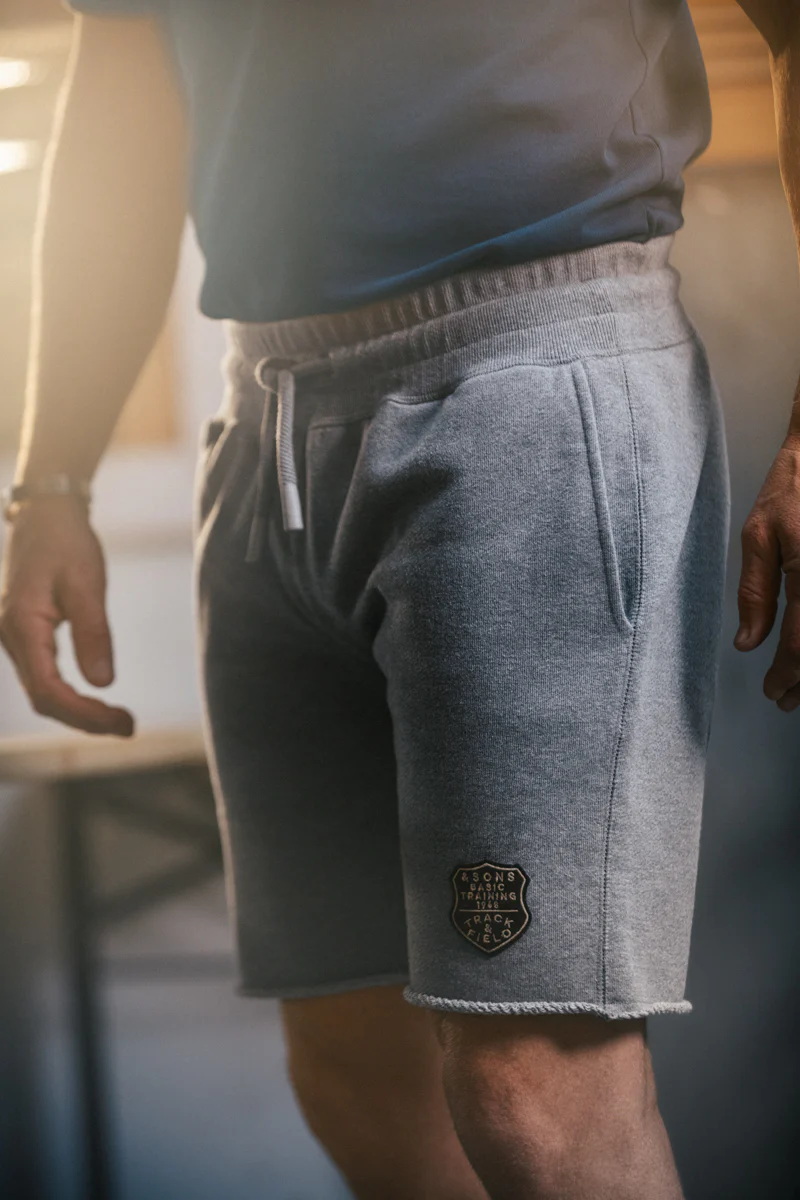 Track Cut-Off Shorts Grey Marl - Image 2