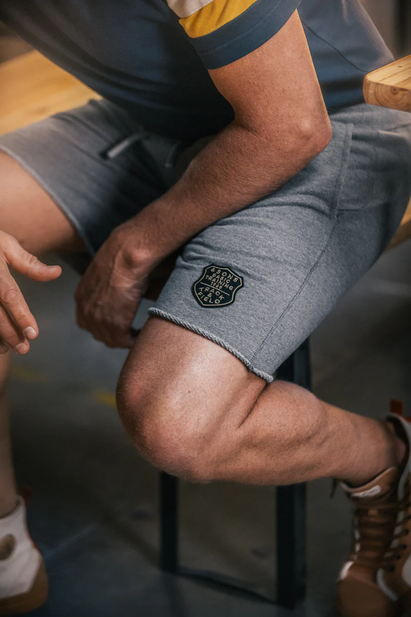 Track Cut-Off Shorts Grey Marl - Image 4