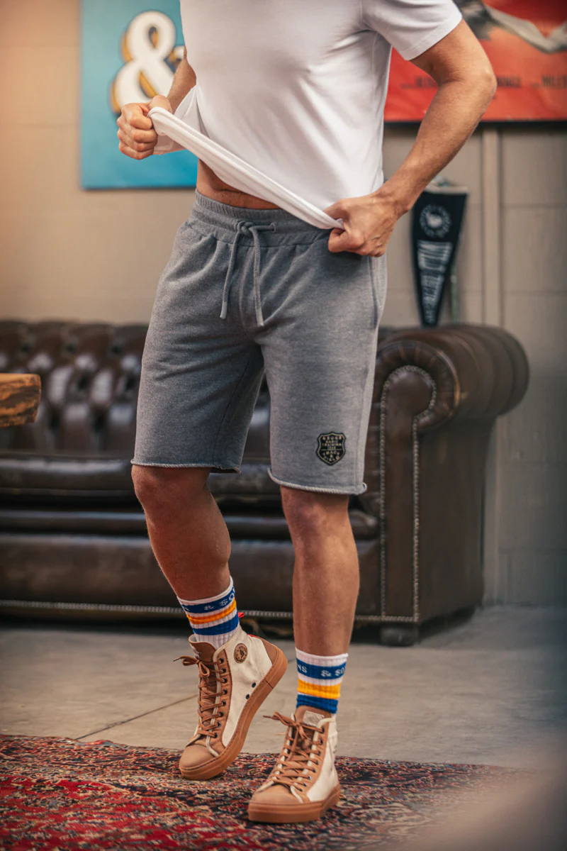 Track Cut-Off Shorts Grey Marl - Image 6