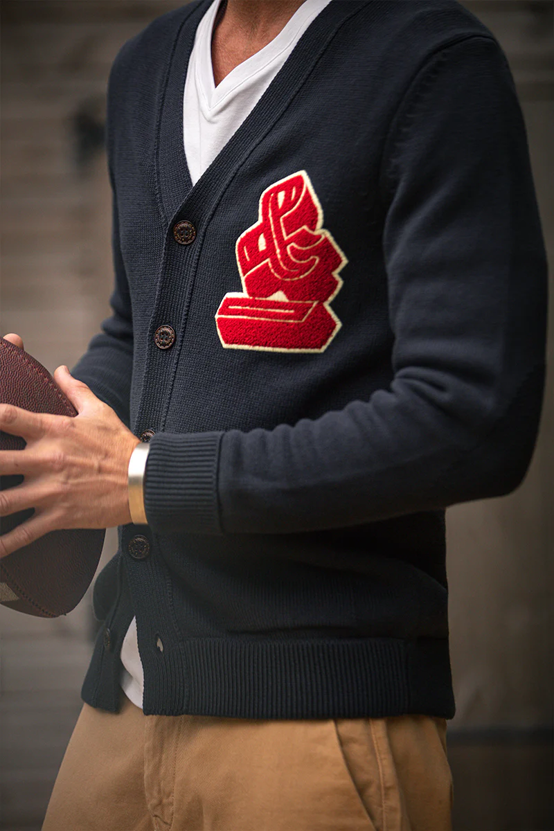 &SONS Varsity Cardigan Navy - Image 5